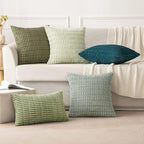 MIULEE Corduroy Decorative Throw Pillow Covers 18x18 Sage Green Pack of 2 | - Image 5