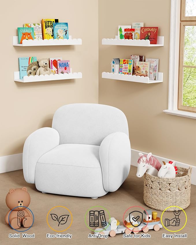 Harwaya Scalloped Nursery Floating Shelves - Image 4