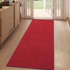 Hallway Runner Rug Woven Washable Long Kitchen Runner Red 2x5 ft | Boho Soft by YDKGL