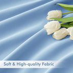 MIULEE Sky Blue Back Tab Blackout Curtains 52x96 Inch Long 2 Panels Set | Rod - Image 6