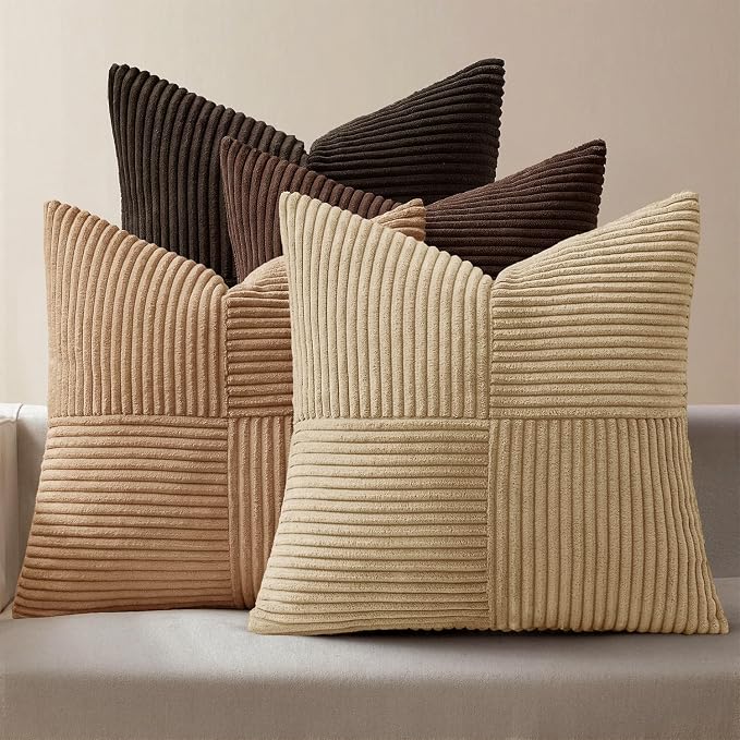 MIULEE Boho Decorative Throw Pillow Covers 18x18 Set of 4 Farmhouse Neutral by MIULEE
