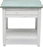 Sea Winds Trading Picket Fence End Table Distressed Bleu White Finish - Image 4