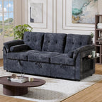 Convertible Sleeper Sofa Bed, 63 Inch Chenille Pull Out Couch - Image 8