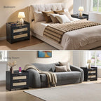 SICOTAS Black Nightstands Set of 2 Bed Side Table - Image 8