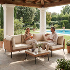 Aoxun 5-Piece Patio Furniture Set, Wicker Outdoor Furniture - Image 2
