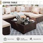 UPHA 7 Pieces Patio Furniture Sets, Wicker Outdoor Sectional Sofa Couch - Image 6