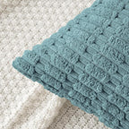 MIULEE Corduroy Decorative Throw Pillow Covers 16x16 Coastal Blue Pack of 2 | - Image 5
