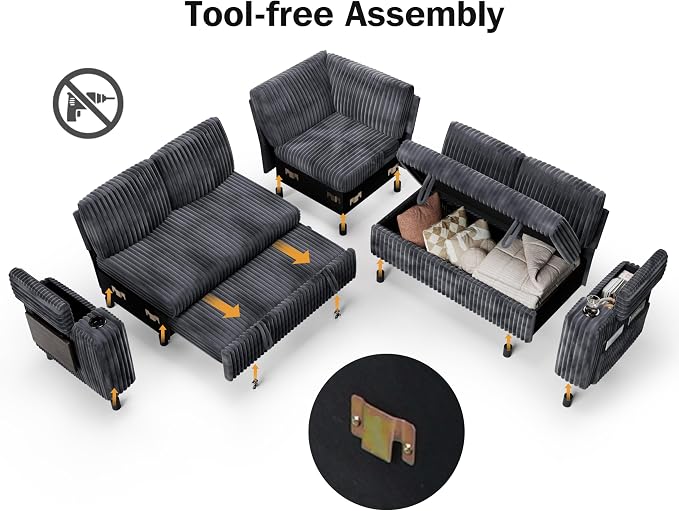 Vipbear 86" Modular Sectional Sleeper Sofa - Image 3