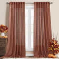 RYB HOME Sheer Curtains 102 inches, Extra Long Floor to Ceiling Curtains | Half by RYBHOME