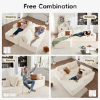 108" Boneless Couch, L-Shaped Modular Sectional Sofa - Image 5