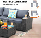 JOYURE 7 Pieces Patio Furniture Set All-Weather Outdoor Wicker Sectional - Image 5