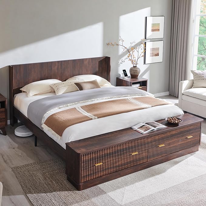 T4TREAM Fluted King Size Bed Frame by T4TREAMFurniture