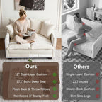 Loveseat Sofa with Ottoman, Comfy Chenille Small Couch - Image 6