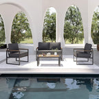 Aoxun Patio Furniture Set, 4 Piece Outdoor Patio Furniture - Image 8