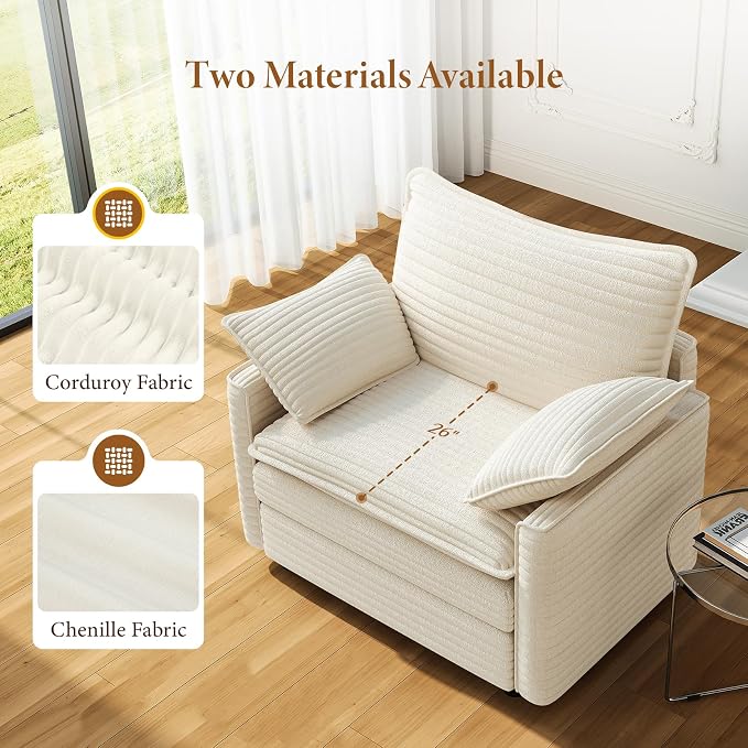 Vesgantti 40" Single Seat Sofa, Comfy Cloud Couch Deep Seat Upholstered Couch - Image 4