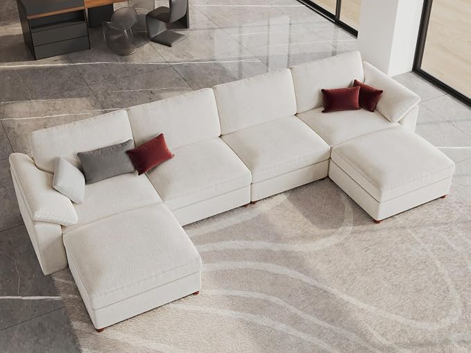 EASE MOOSE Cloud Sectional Modular Sofa, Oversized U Shape Sectional Couch Wide - Image 5