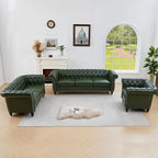 QHITTY 3 Piece Living Room Set, Sectional Chesterfield Sofa Chair Contemporary - Image 9