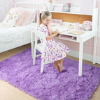 Amdrebio Purple Fuzzy Plush Area Rug 5x7 - Image 6