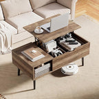 OLIXIS Wooden Coffee Table, Lift Top Coffee Table - Image 2