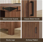 Farmhouse Nightstand with Charging Station, End Table with USB/Type-C Ports and - Image 6