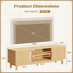 PRAISUN 54 Inch TV Stand for 50, 55 Inch TV, Fluted Entertainment Center - Image 3
