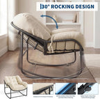 GarveeLife Outdoor Lazy Rocking Chair, Single Metal Rocker - Image 3