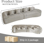 147" Oversized Sectional Sofa for Living Room, Modern Luxury Plush Chenille - Image 2