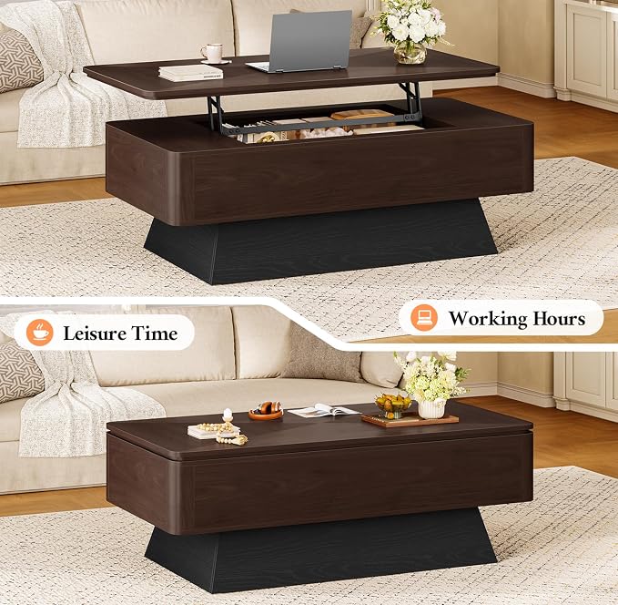 47.2" Mid-Century Modern Lift Top Coffee Table - Image 4