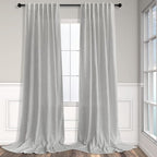 Light Grey Living Room Curtains 84 Inch Length 2 Panels Back Tab Pocket Light by Pitalk