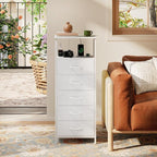 Somdot White Nightstand with Charging Station and LED Light - Image 7