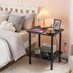 FORAOFUR End Table with Charge Station, Narrow Side Table - Image 8
