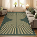 Lahome Rainbow Easy Jute Dark Green Rug, 5x7 Mid Century Modern Rug | Rugs - Image 6