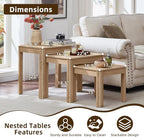Joaxswe Farmhouse Nesting Tables Set of 3, Nesting Side Tables - Image 2