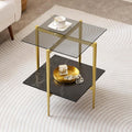 LumFurn Glass End Table, Mid-Century Modern Design Sofa Table, by LumFurn