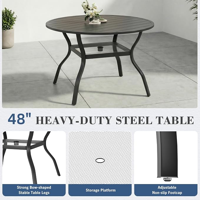 HOMREST 7 Piece Outdoor Patio Dining Set - Image 5