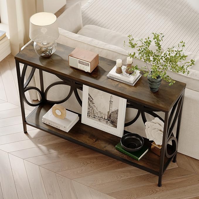 GiftGo Narrow Sofa Table 47.2 Inch, Industrial Sofa Table Behind Couch - Image 3