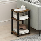 Furinno JUST Side Table, 3-Tier End Table, Open Shelves Night Stand, Bedside - Image 2