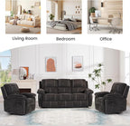 Betsy Furniture Modern Fabric Recliner Sofa Set, Loveseat w/Console, Recliner - Image 7