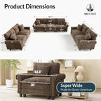 HERA'S HOUSE 3 Pieces Modular Sectional Sofa Sets, Oversized Couch Set - Image 2