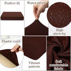 Newwiee 8 Pcs Stretch Patio Outdoor Cushion Covers Replacement, Dark Coffee | 4 - Image 5