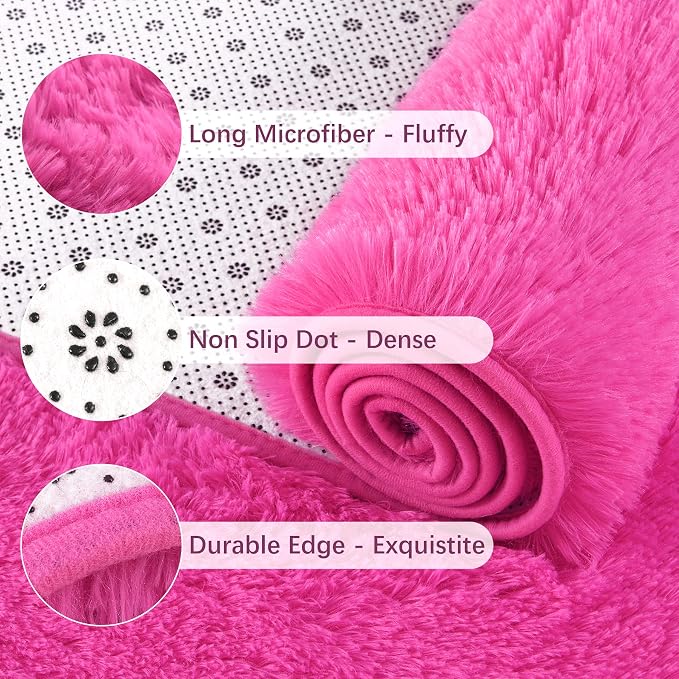 Chicrug Soft Runner Rug for Bedroom Living Room Plush Fluffy Rugs 2x6 | Shag - Image 2
