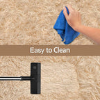 2x10 Bedside Area Rugs for Bedroom Soft Fluffy Shag Beige Rug for Hallway - Image 7
