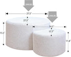 Upholstered Round Nesting Coffee Tables Set of 2 - Image 2
