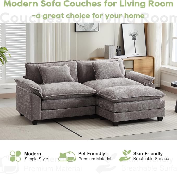 Oprisen 86" Modular Sectional Sofa, Comfy Cloud Couch Sectional Sofa - Image 7