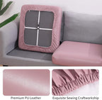Fuloon Faux Leather Couch Cushion Slipcover, Waterproof Stretch Covers - Image 4