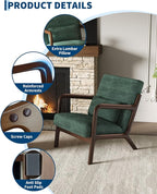 Garvee Mid-Century Chenille Accent Chair Set of 2, Cozy Reading Chair, Modern - Image 4