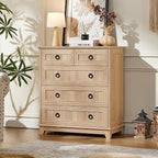 Joaxswe Farmhouse 5 Drawer Dresser - Image 11