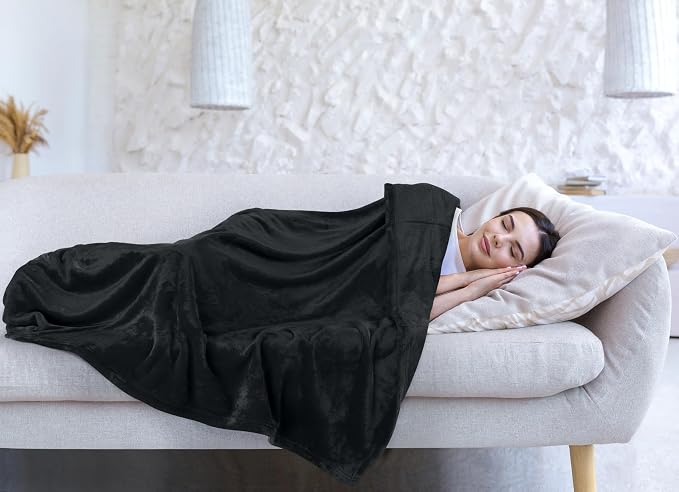 Utopia Bedding Fleece Bed Blanket California King Size Black | Microfiber Plush - Image 9