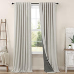 Blackout Linen Curtains 96 Inches Long by Pitalk