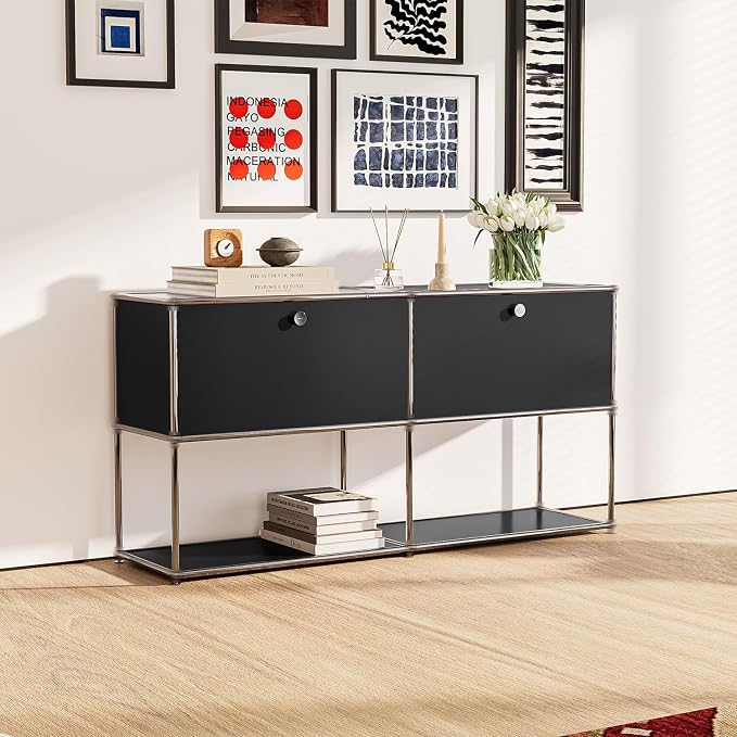 Modern Storage Cabinet Sideboard Versatile Free-Standing Organizer Cabinets - Image 2